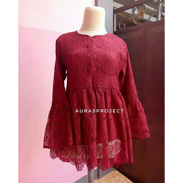 Kebaya peplum Maroon