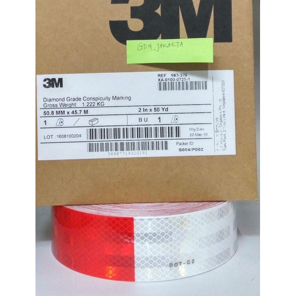 ✽ 3M Scotchlite Diamond Grade Conspicuity Marking Red/White ✩