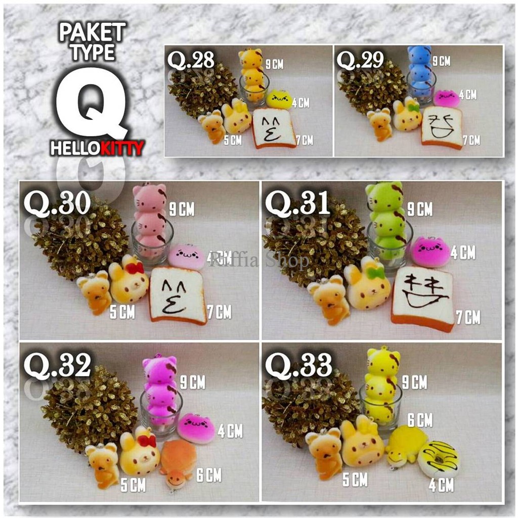 Free ongkir....  FIVE Squishy Paket 2B31