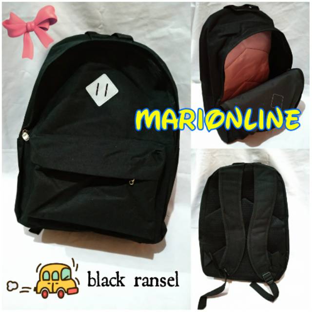 tas ransel import hitam black