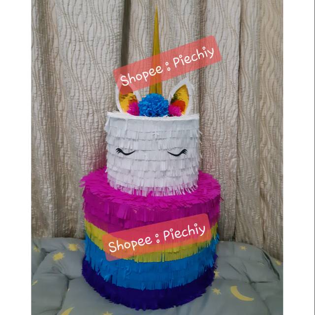 Pinata Pull String Tarik Unicorn Pegasus Kuda Bertanduk