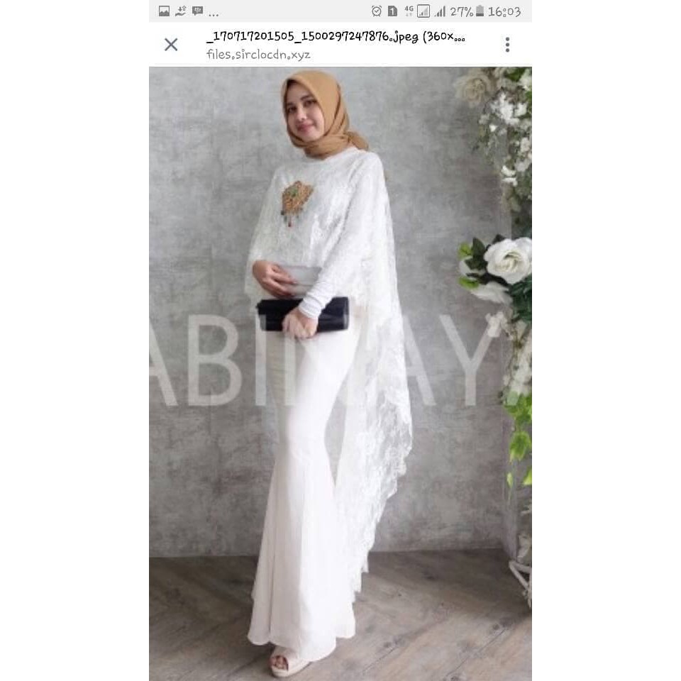 murah Cape Brokat Broken White