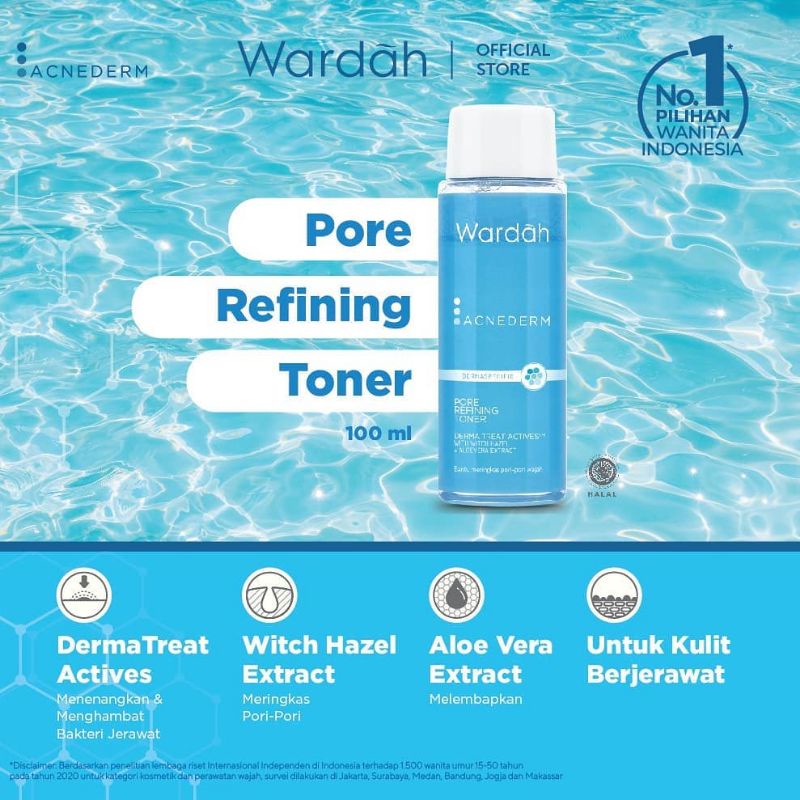 wardah acnederm pore refining toner