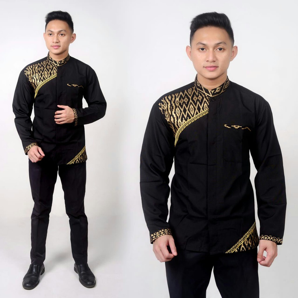KEMEJA COMBI HITAM
