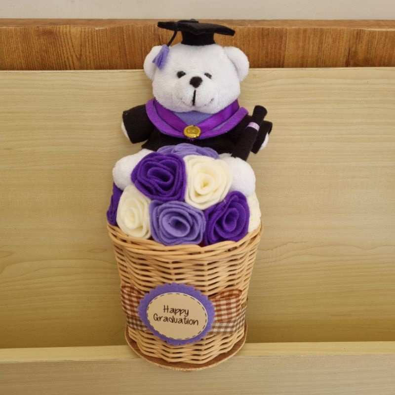 rose bear / hadiah wisuda / graduation doll
