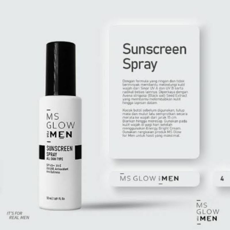 Sunscreen Spray MSGlow For Men