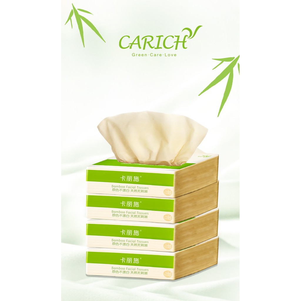 Tisu Wajah Bambu CARICH (5pcs/1pack)