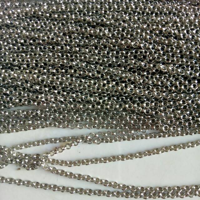Rantai bulat silver 100mtr