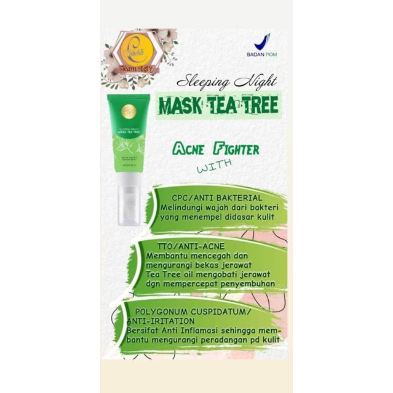 SLEEPING MASK NIGHT TEA TREE BEBWHITE C