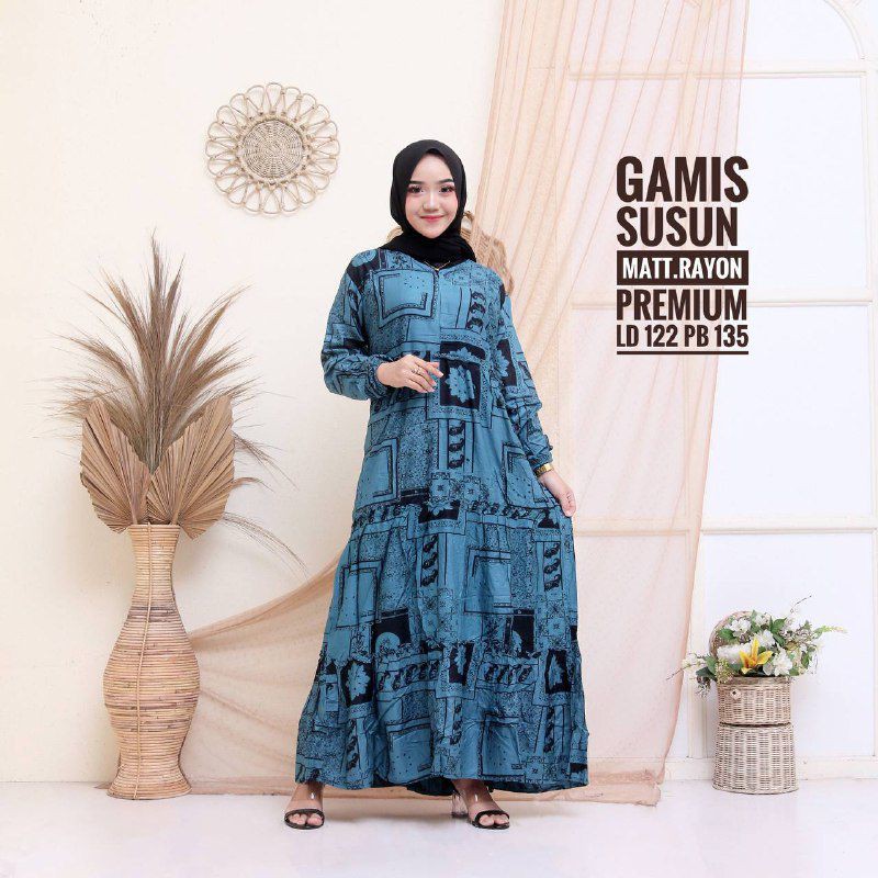 Gamis Susun Rayon premium