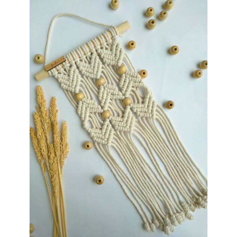 Macrame Wall Hanging 40 x 20 cm | Hiasan Dinding Macrame