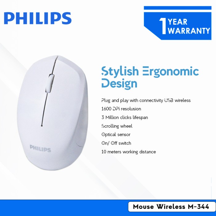Mouse Philips Wireless M-344 M344