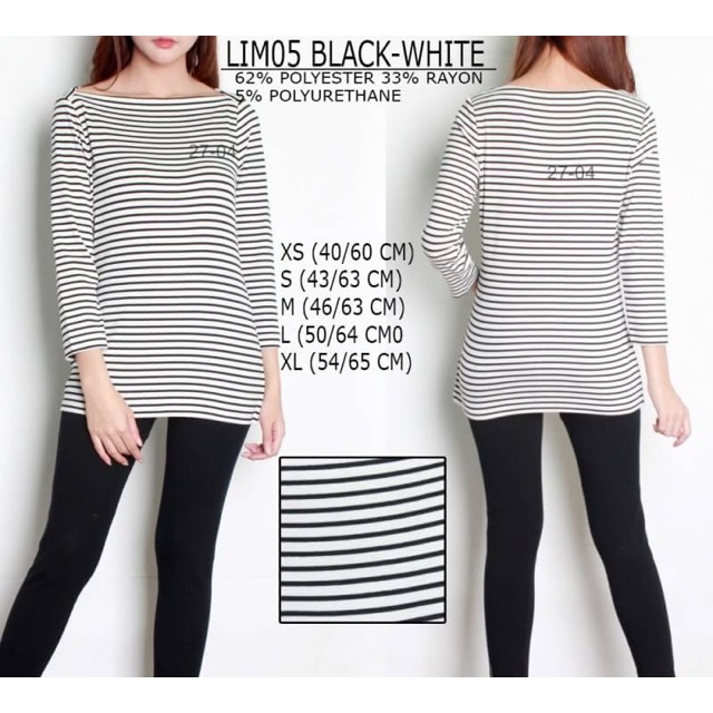 Blouse branded- LIM05 BLACK WHITE