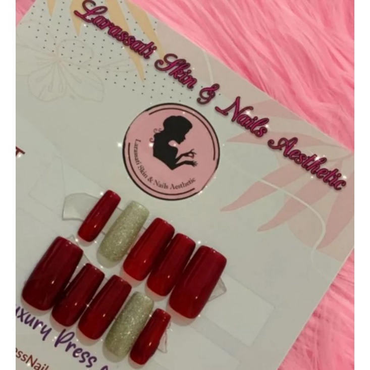 Press On Nails Square Maroon