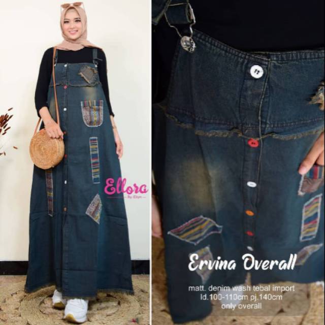 Overall jeans cewek