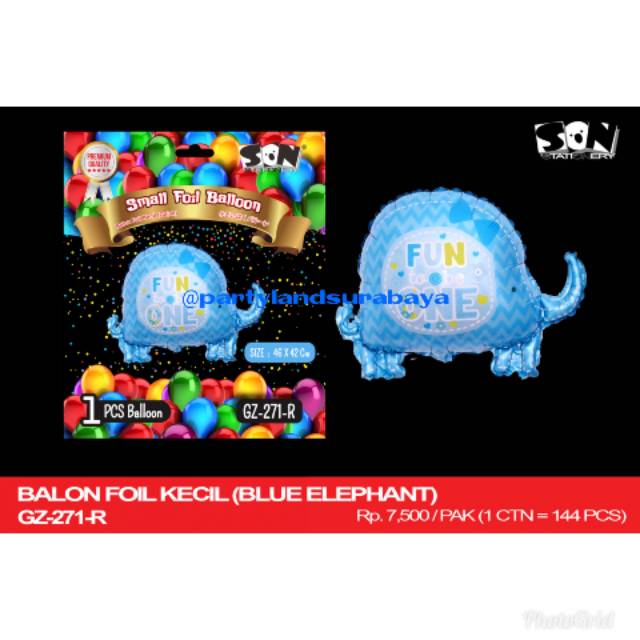 Balon foil elephant biru
