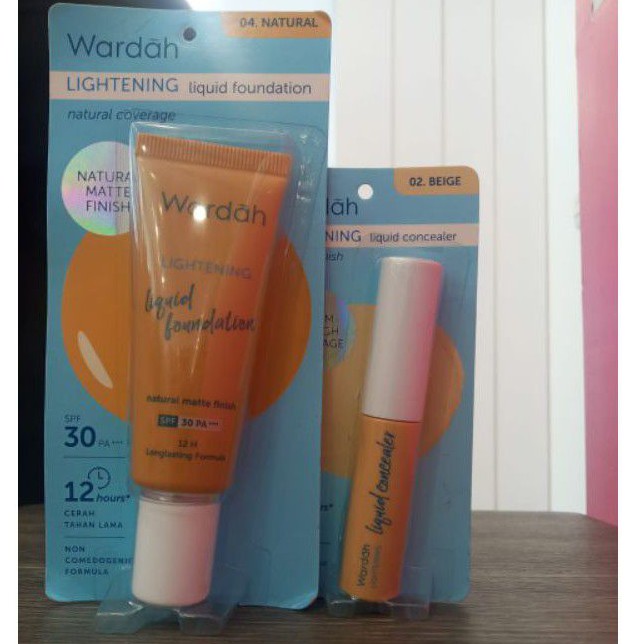 Wardah Lightening Liquid Foundation Plus Liquid Concealer