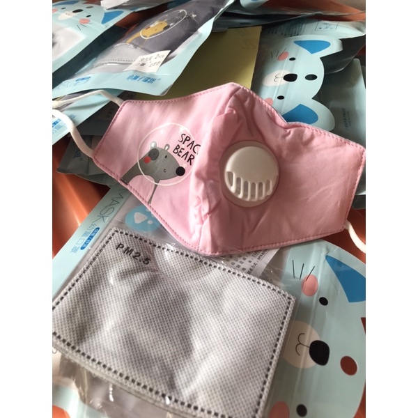 Masker Anak Kain Katup Filter Premium