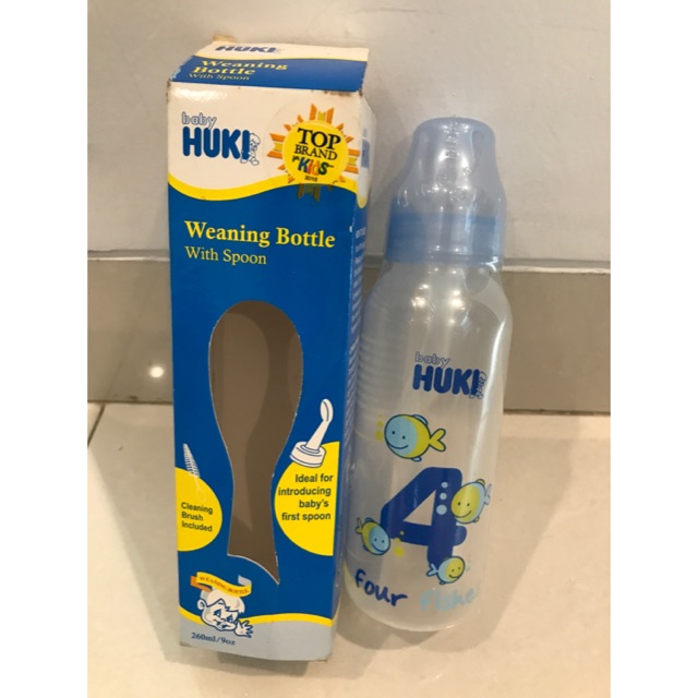 Huki Weaning Bottle with Spoon 260ml