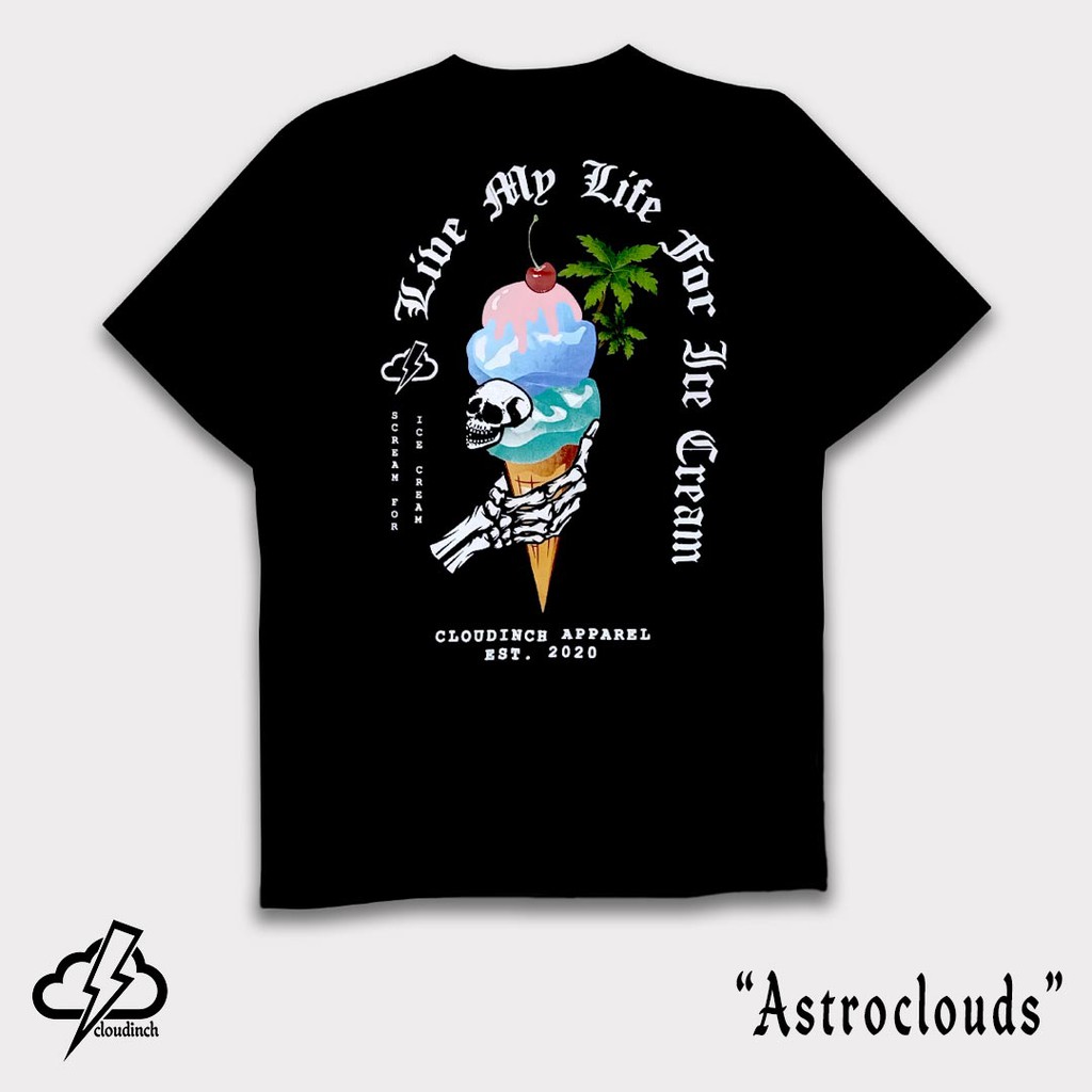 Cloudinch "Skeleton Gelato" black Tshirt