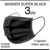 masker earloop hitam 50 pcs