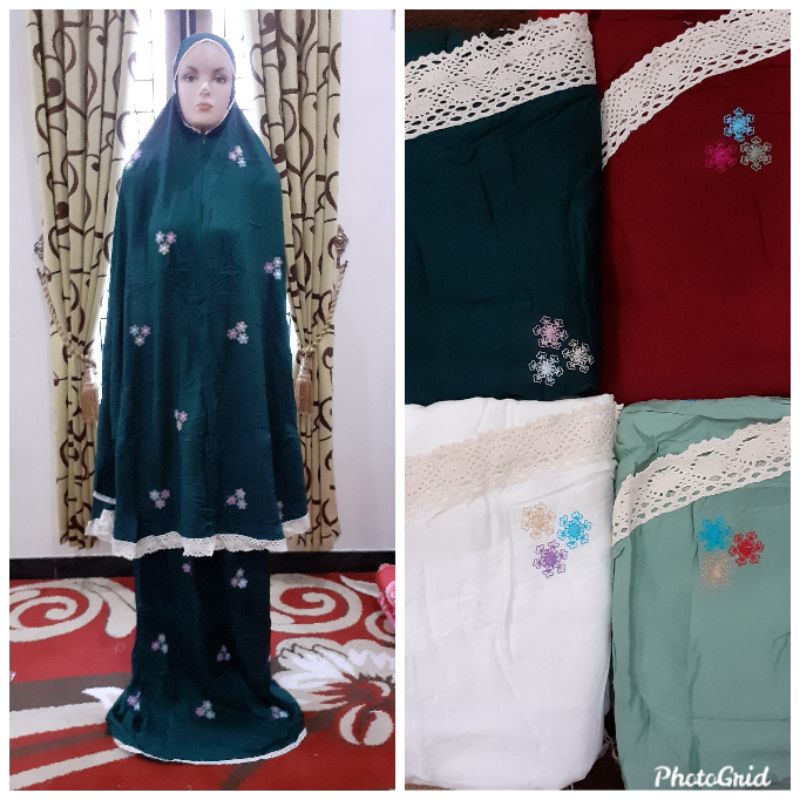 mukena set rayon premium