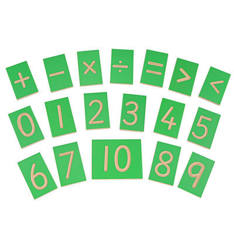 wooden tracing + movable numbers math