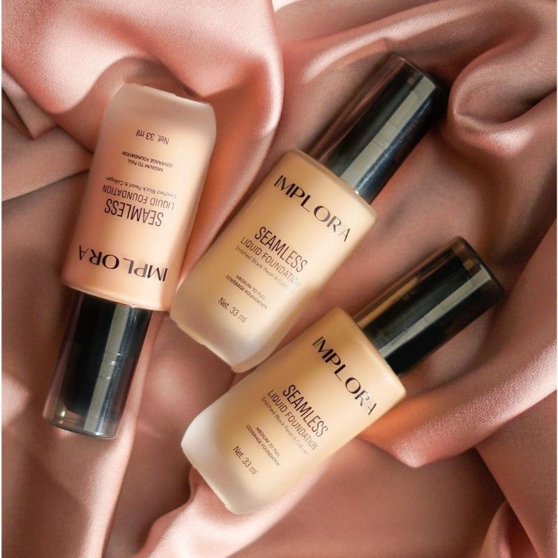 ♥️JS99♥️ IMPLORA SEAMLESS LIQUID FOUNDATION ORUGINAL BPOM