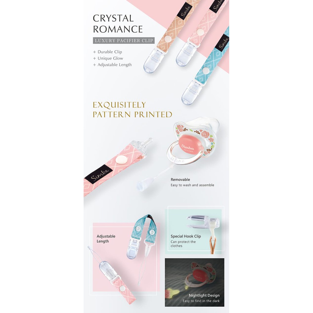 SIMBA Crystal Luxury Pacifier Clip