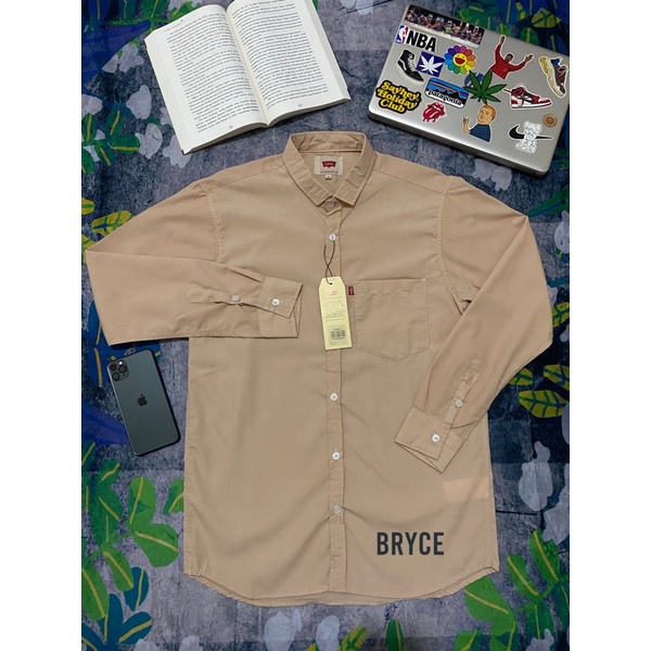 BRYCE Kemeja Basic Polos Lengan Panjang Coksu