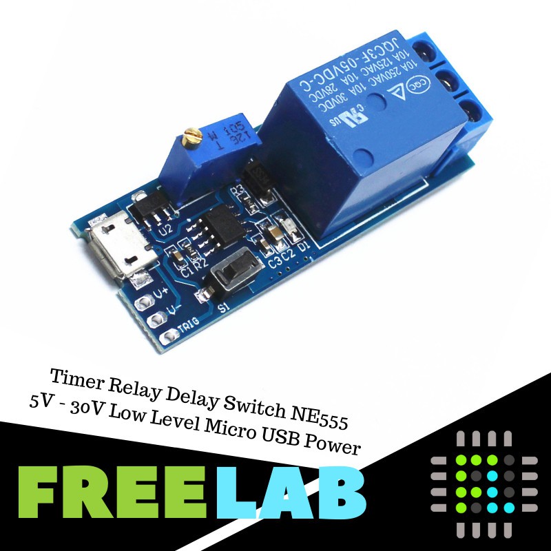Timer Relay Delay Switch NE555 5V - 30V Low Level Micro USB Power