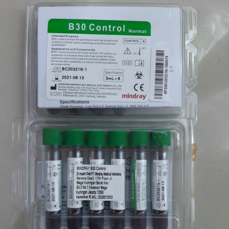 kontrol darah B30 normal 3 diff mindray