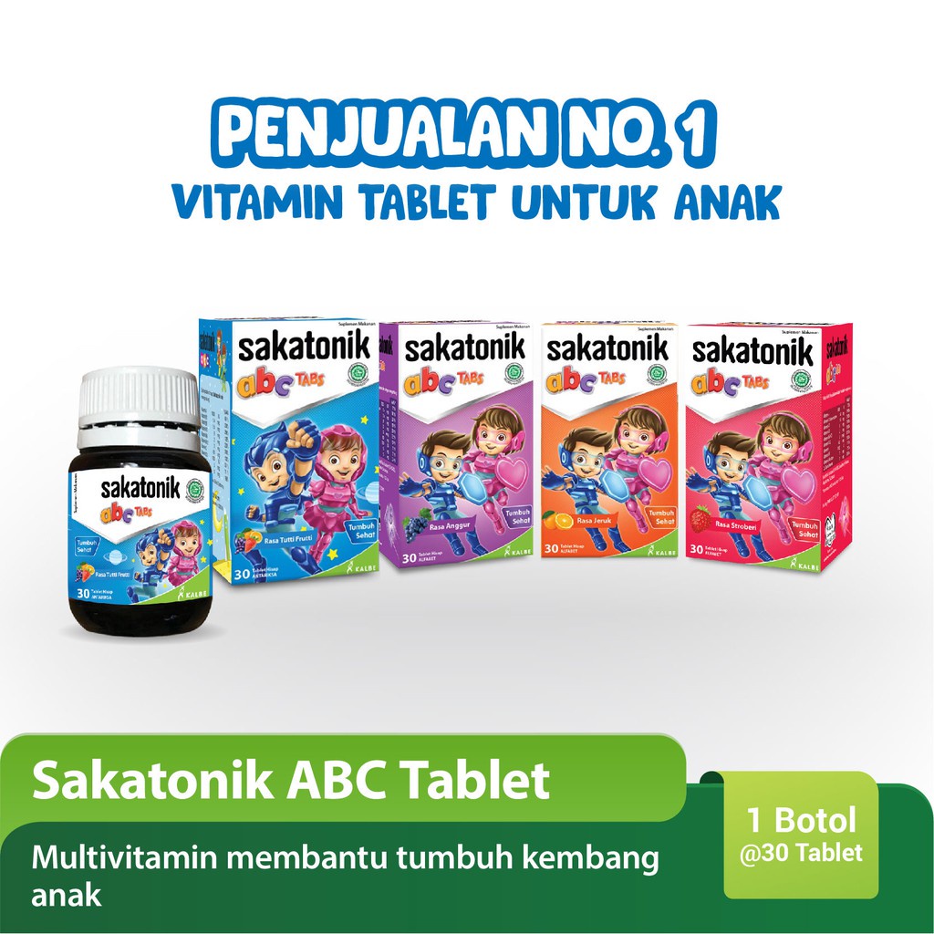 SAKATONIK ABC TABLET HISAP ISI 30/BOTOL