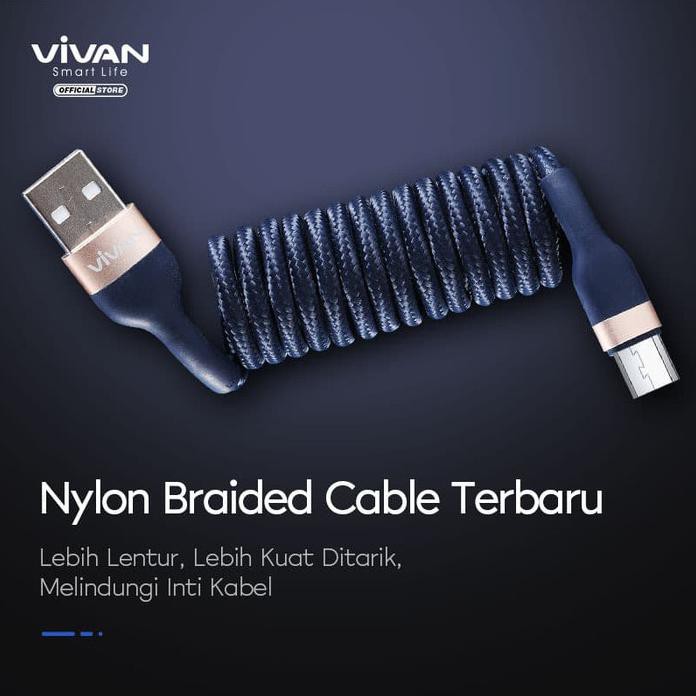 VIVAN Kabel Data Micro USB Android 1M Fast Charging 2.4A VXM100 Hitam