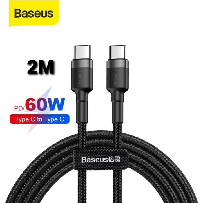 BASEUS KABEL DATA TYPE-C TO TYPE-C PD 2.0 60W FAST CHARGING 2M