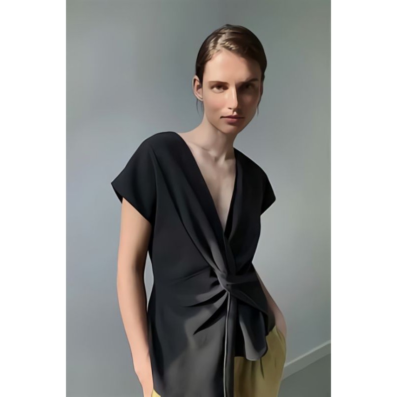 Knot Asymmetric Blouse
