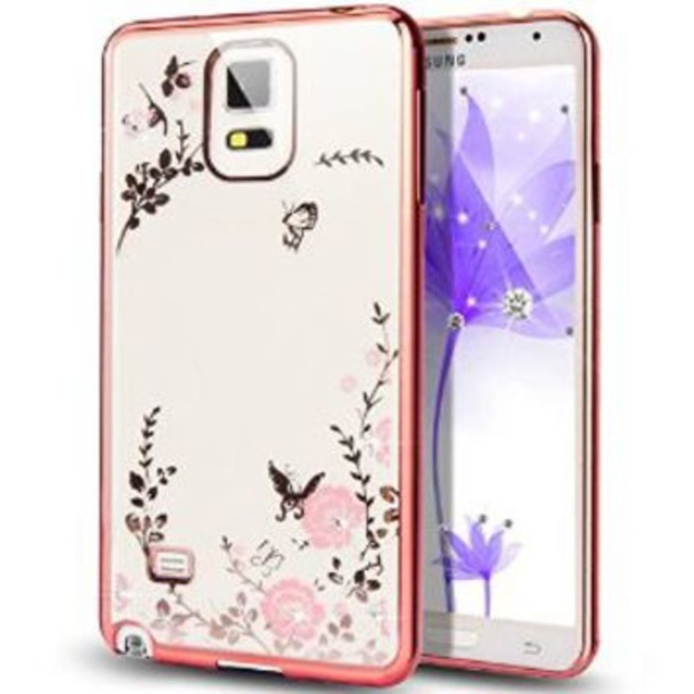 Flower Transparan motif bunga Softcase For Samsung Note 4