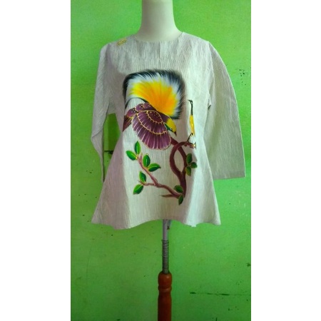 blus lukis cendrawasih