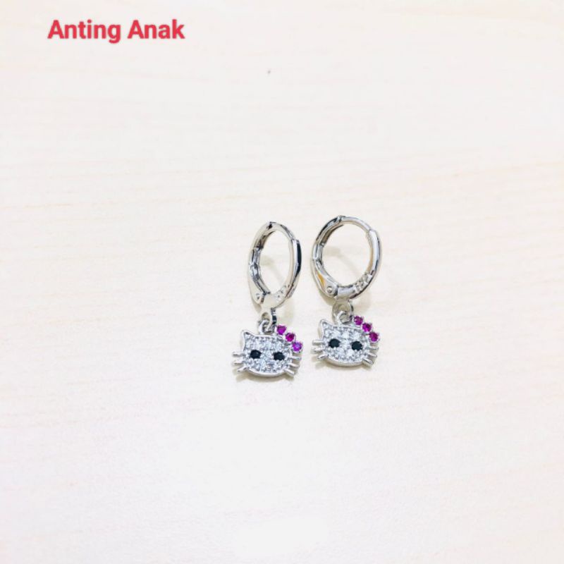 Anting anak xuping model kitty silver A0712