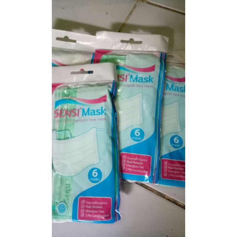 masker sensi earloop isi 6pcs