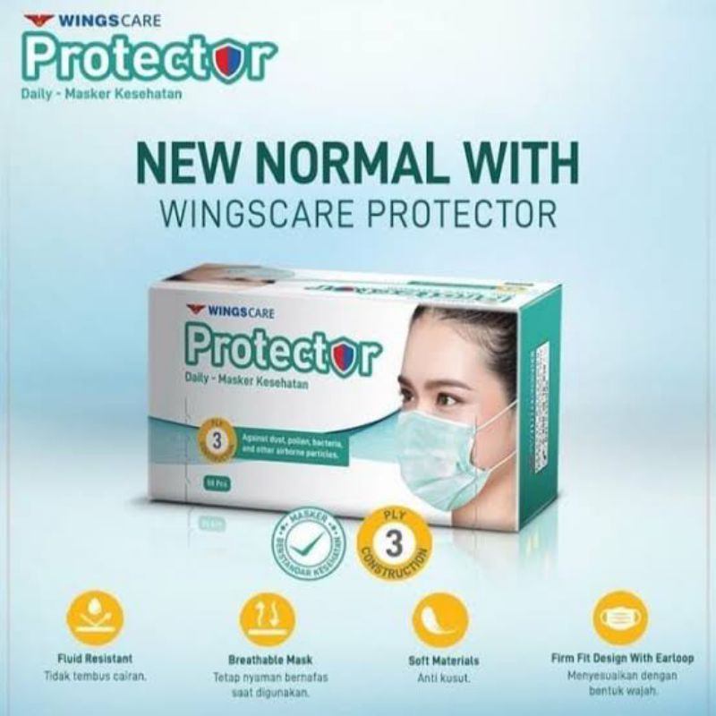 masker protector box 50 pcs dan suset 5 pcs