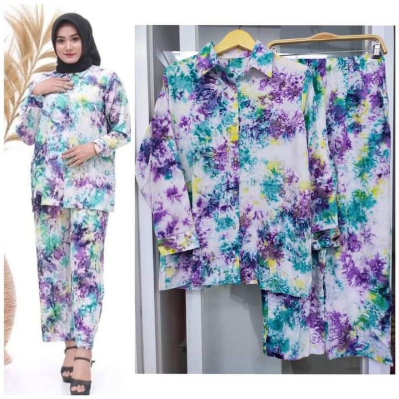 pajamas tie dye dewasa