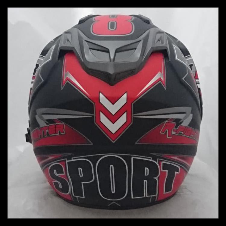Helm Dmn 2 Kaca (Double Visor) Sport B-Doff Red