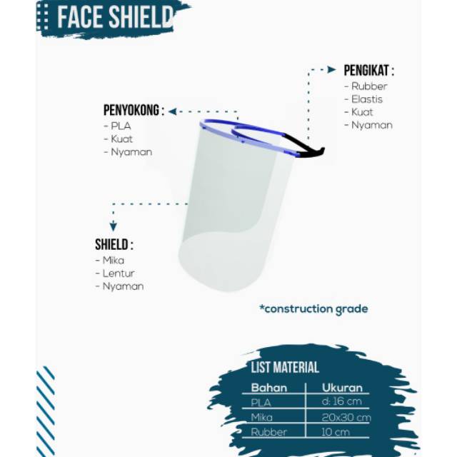 FACE SHIELD ANTI DROPLET
