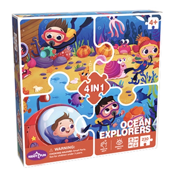 Kiddy Fun Ocean Explorers Puzzle 4in1