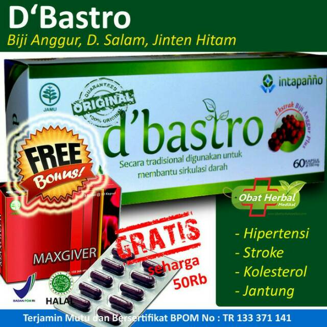 obat stroke - D'bastro 60 kapsul