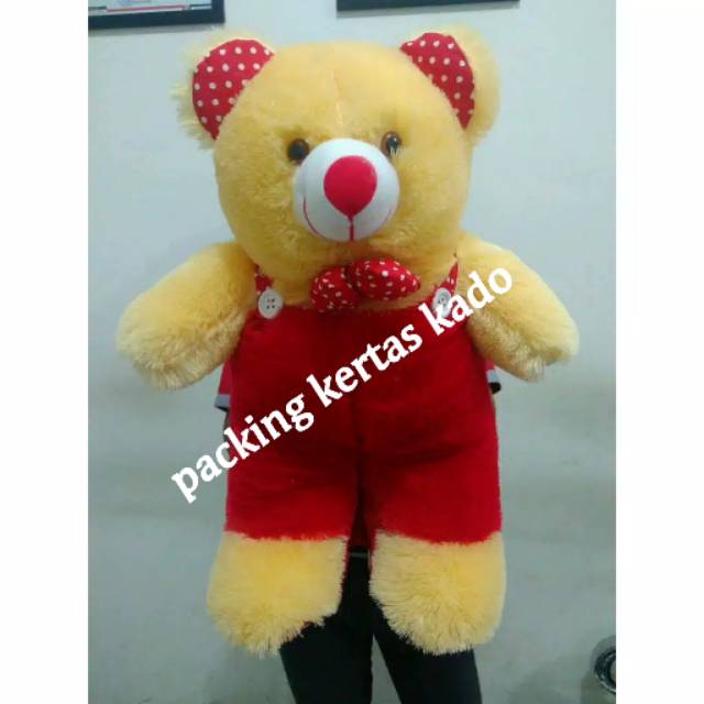 [COD] BONEKA TADDY BEAR XL CREAM MERAH