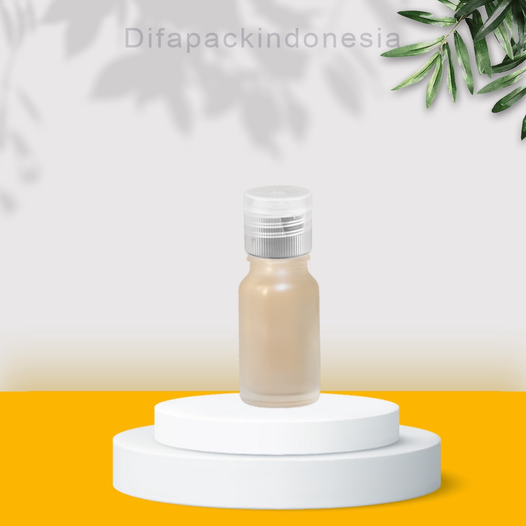 Botol Kaca 10ml Fliptop Natural Frosted
