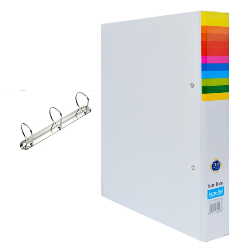 Bantex Insert Ring Binder A4 3D 65mm White - ref.8662 07
