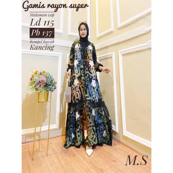Gamis Rayon Super Batik Cap Malaman Busui Friendly